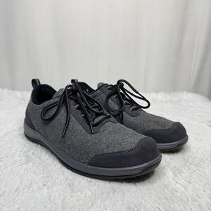 ORTHOFEET / Sierra 711 gray black wool comfort lace up sneakers / 10.5